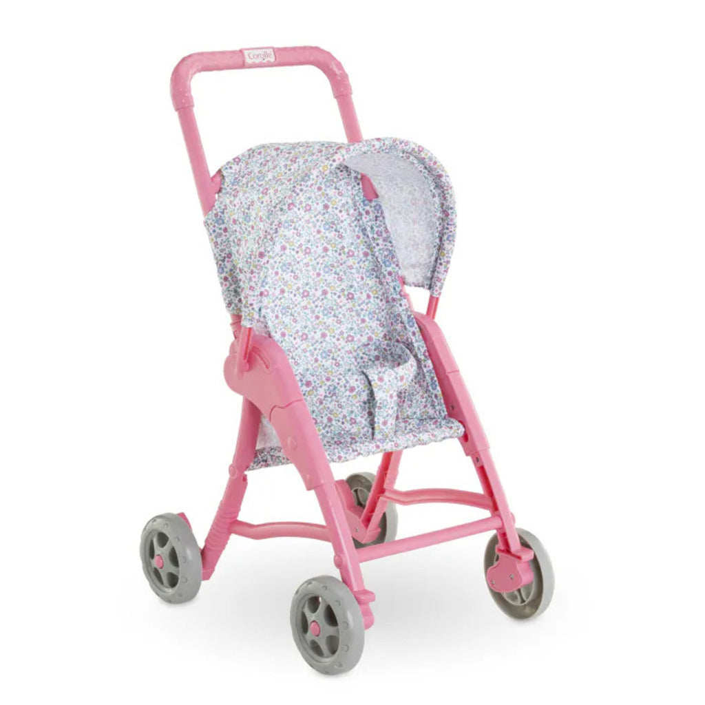 Corolle flowered doll stroller for 30cm Mon Premier baby dolls, a light folding pushchair sized for toddlers