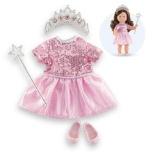Corolle Ma Corolle Birthday Princess Outfit Set with pink dress, tiara, wand and shoes