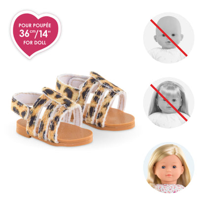 Corolle Leopard Print Sandals accessory for Ma Corolle 36cm fashion dolls but not compatible with other Corolle doll ranges