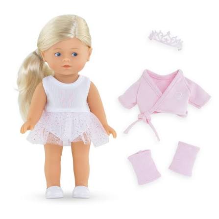 Corolle Mini Corolline Rosy Ballerina 20cm doll with cardigan, leg warmers and tiara