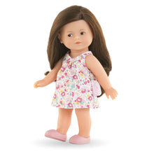 Corolle Romy Mini World set with a 20cm Mini Corolline doll in a floral dress, a change of clothes and a brush