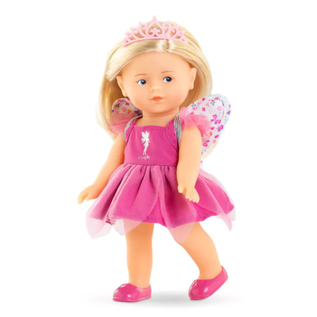 Corolle Rosy Fairy set with a 20cm Mini Corolline doll, long brushable hair and fairy accessories in a gift box