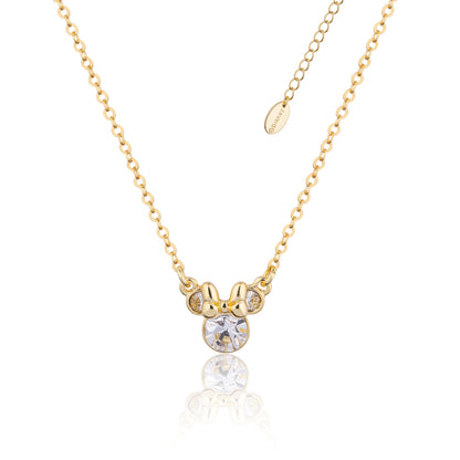 Couture Kingdom Disney Minnie Mouse April Birthstone Necklace gold with clear crystals