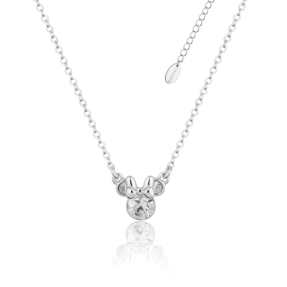 Couture Kingdom Disney Minnie Mouse April Birthstone Necklace white gold with clear crystals