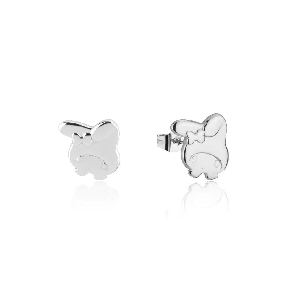 Couture Kingdom x Sanrio® My Melody® precious metal stud earrings in Sterling Silver 925 with rhodium finish