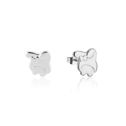 Couture Kingdom x Sanrio® My Melody® precious metal stud earrings in Sterling Silver 925 with rhodium finish