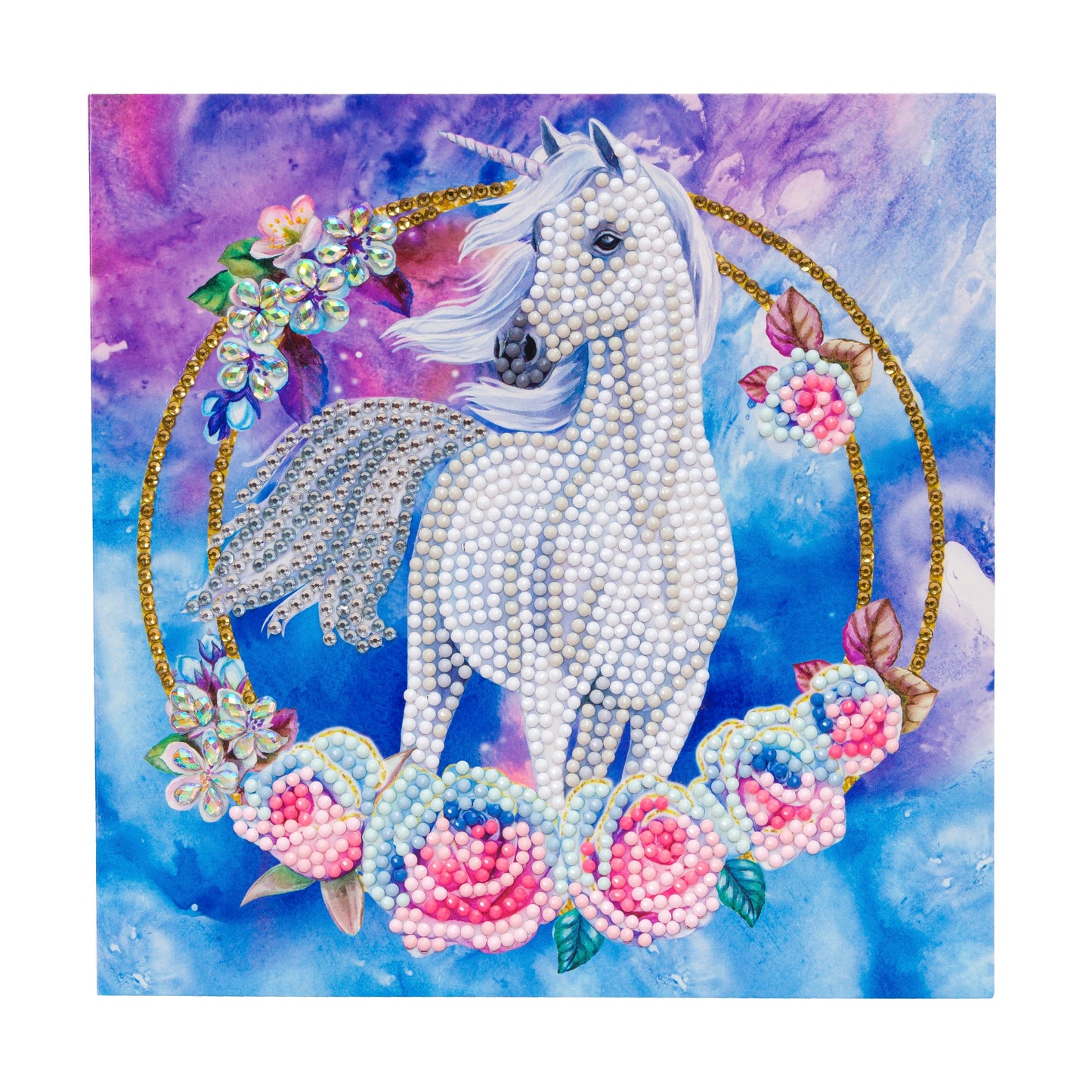 Crystal Art - Unicorn Garland 18x18cm Card
