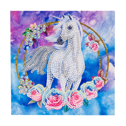 Crystal Art - Unicorn Garland 18x18cm Card