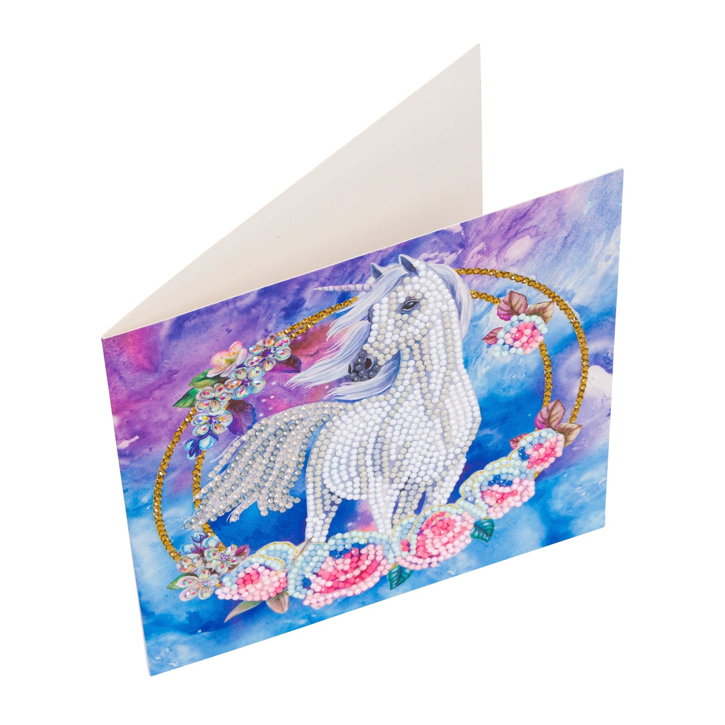 Crystal Art - Unicorn Garland 18x18cm Card