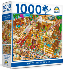 Crown 1000 piece Egyptian Pyramid puzzle featuring ancient Egyptian pyramid construction and historical scenes