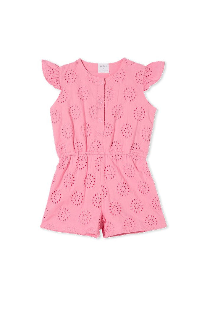 Pink Broderie Playsuit