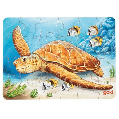 Goki - Travel Size Mini Australian Animals Puzzle 24pcs - Turtle