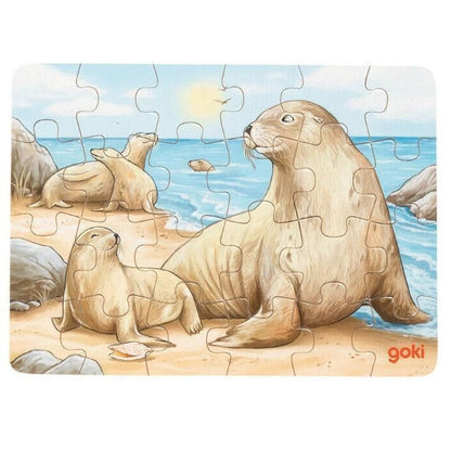 Goki - Travel Size Mini Australian Animals Puzzle 24pcs - Seal