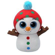 Dave the Snowman Regular 15cm Ty Beanie Boo plush toy shown front-on against a white studio background