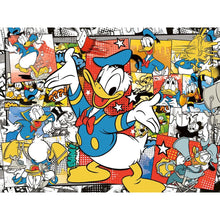 Completed Disney Donald Duck jigsaw puzzle measuring 80 x 60 cm, full of vibrant colour and character