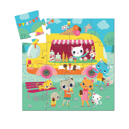 Djeco Ice Cream Truck 16pc Silhouette Puzzle