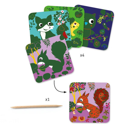 Djeco  - Country Creatures Scratch Cards