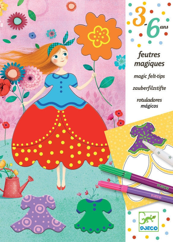 Djeco - Marie's Pretty Dresses - Magic Felt Tips