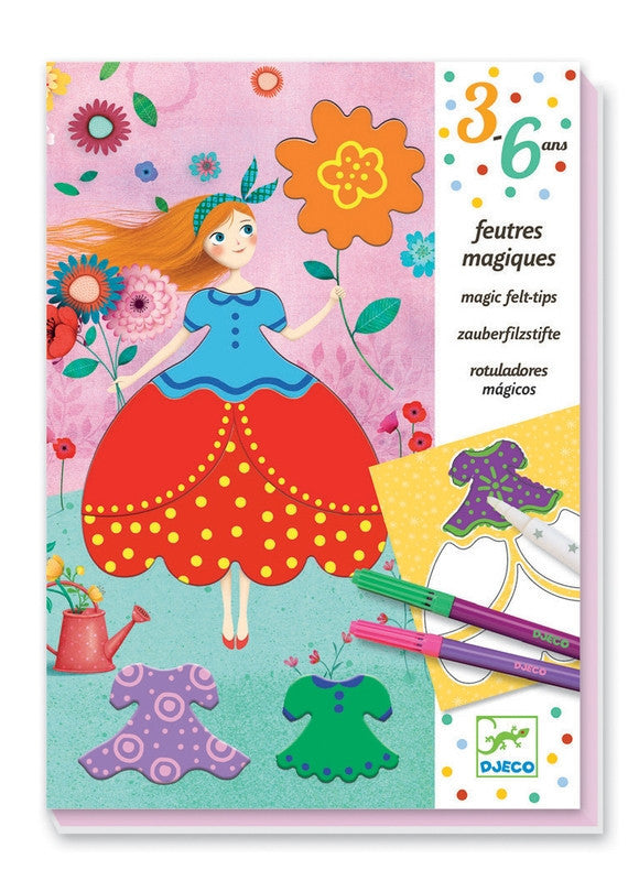 Djeco - Marie's Pretty Dresses - Magic Felt Tips