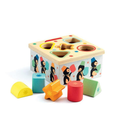 Djeco - Geo Junzo Wooden Shape Sorting Box