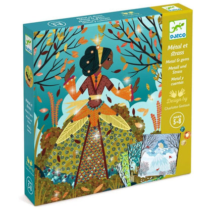Djeco Dresses in Seasonal Colours foil art kit box shown against a white background