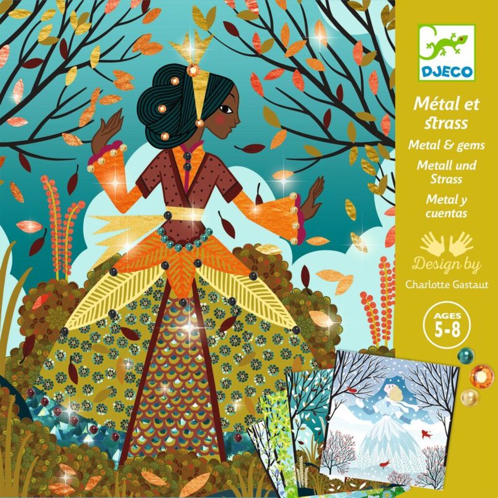the assortment of metallic foil sheets supplied with the Djeco foil art dress kit