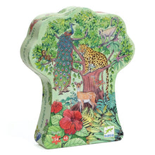 Djeco Indian Jungle 54 piece silhouette jigsaw puzzle featuring colourful jungle animals and tropical plants