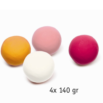 Djeco - 4 Tubs of Play Dough - Pink Pastels