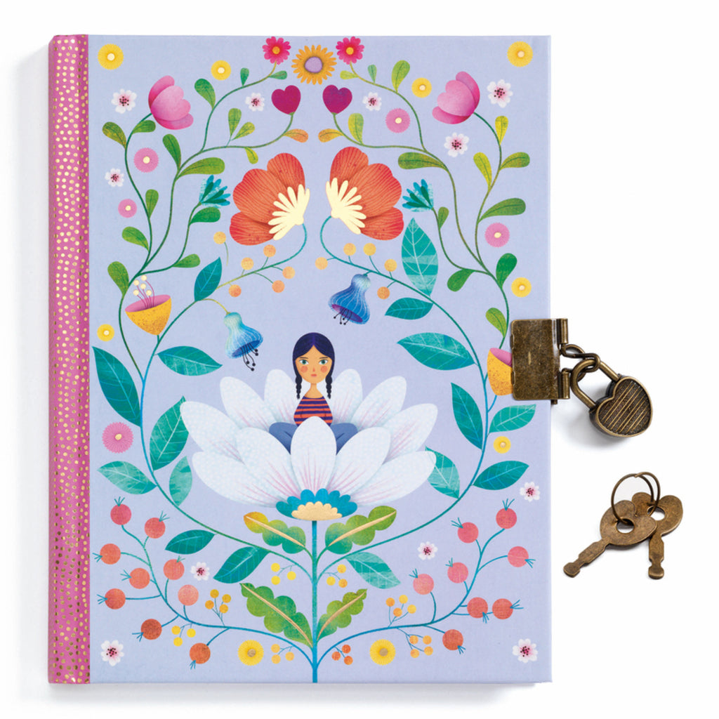 Djeco Marie Secrets lockable notebook for kids with an illustrated cover, lock and key for private journaling