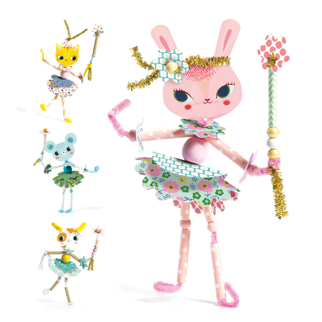 Finished fairy card laced with coloured thread from the Djeco My Fairies threading activity