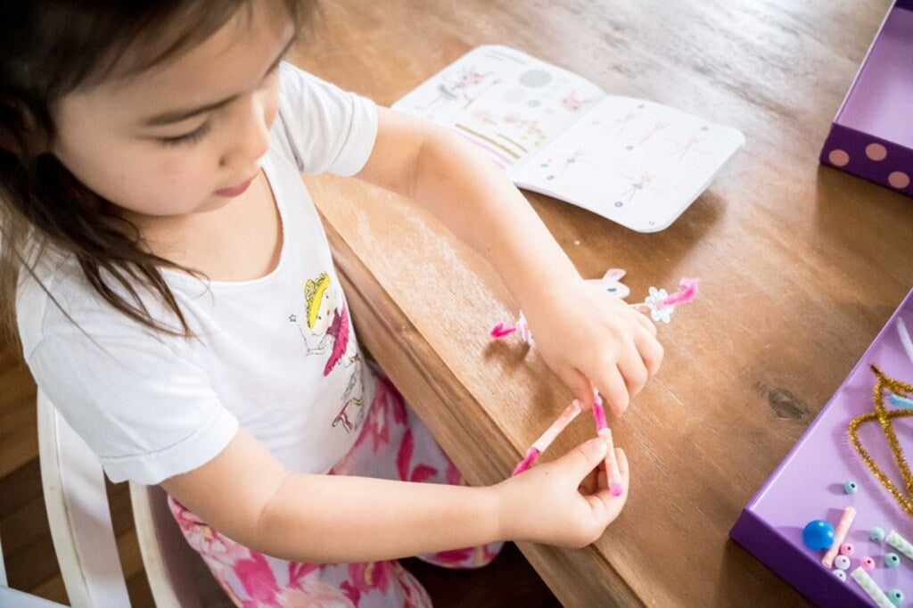 Djeco My Fairies threading kit box, a lacing activity that builds concentration and coordination