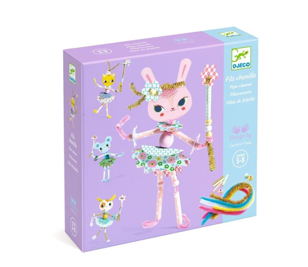Djeco My Fairies threading kit for kids with illustrated fairy cards and laces for first sewing practice