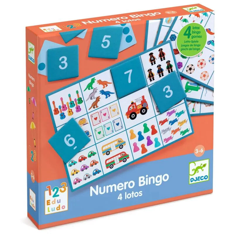 Djeco Numero Bingo 4 in 1 counting and number recognition educational game