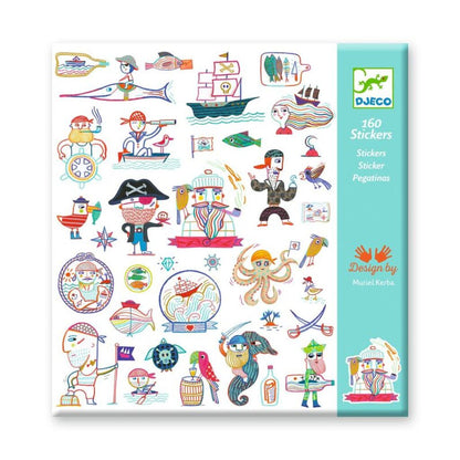 Djeco Pirate Attack sticker pack shown front-on against a plain white background