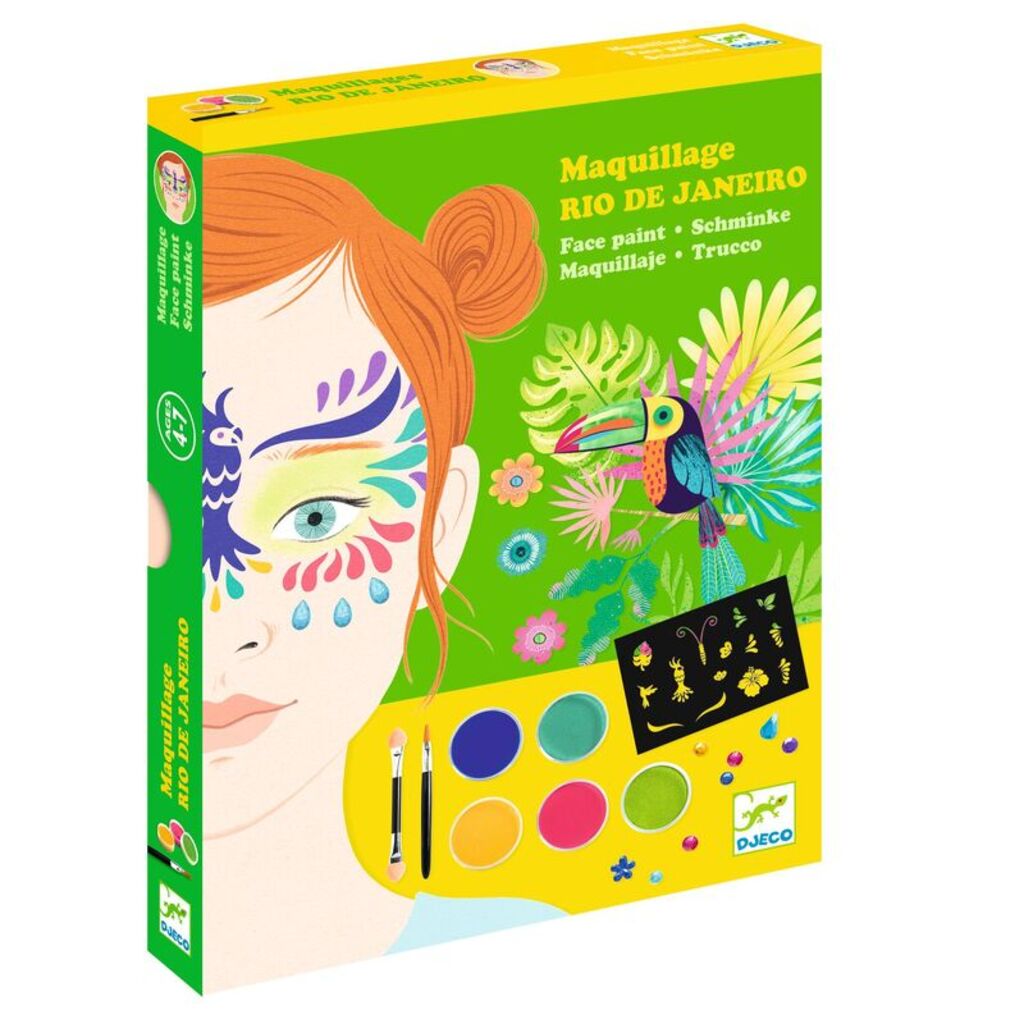 Djeco Rio de Janeiro face paint set box shown front-on against a white background