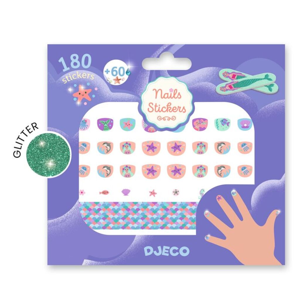 Djeco Soft Seas nail stickers pack shown front-on against a plain white background