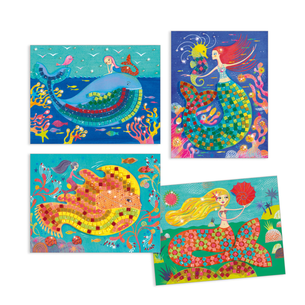 Stick-on rhinestones from the Djeco Mermaid's Song kit for adding sparkle to the sea scenes