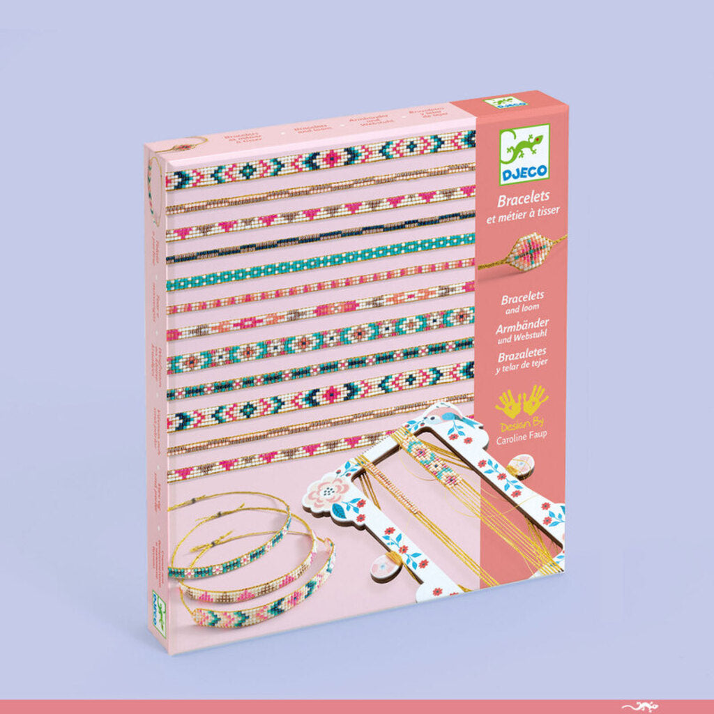 Djeco Tiny Beads bracelet making set for kids with colourful tiny beads and threads for friendship bracelets