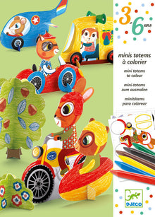 Djeco - Mini Totems To Colour