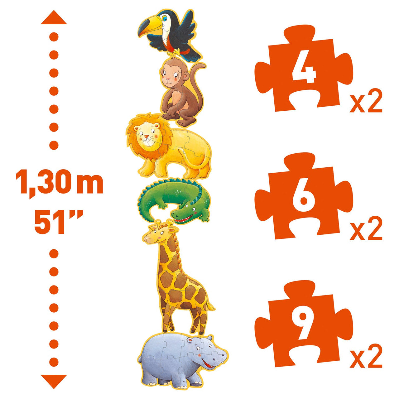 Djeco - Marmoset & Friends Giant Progressive Puzzles