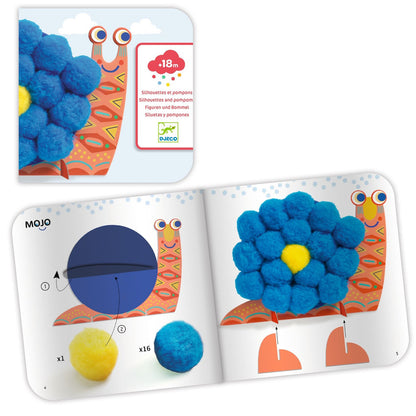 Djeco - Animal Silhouettes and Pompoms Craft Set