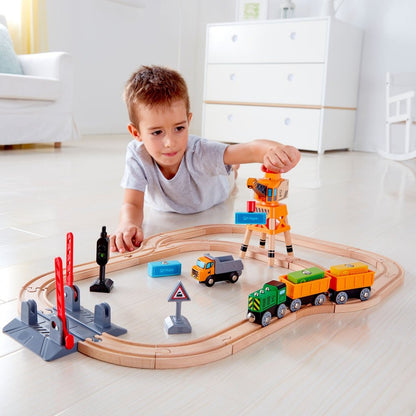 Hape Rail - Crossing & Crane Set