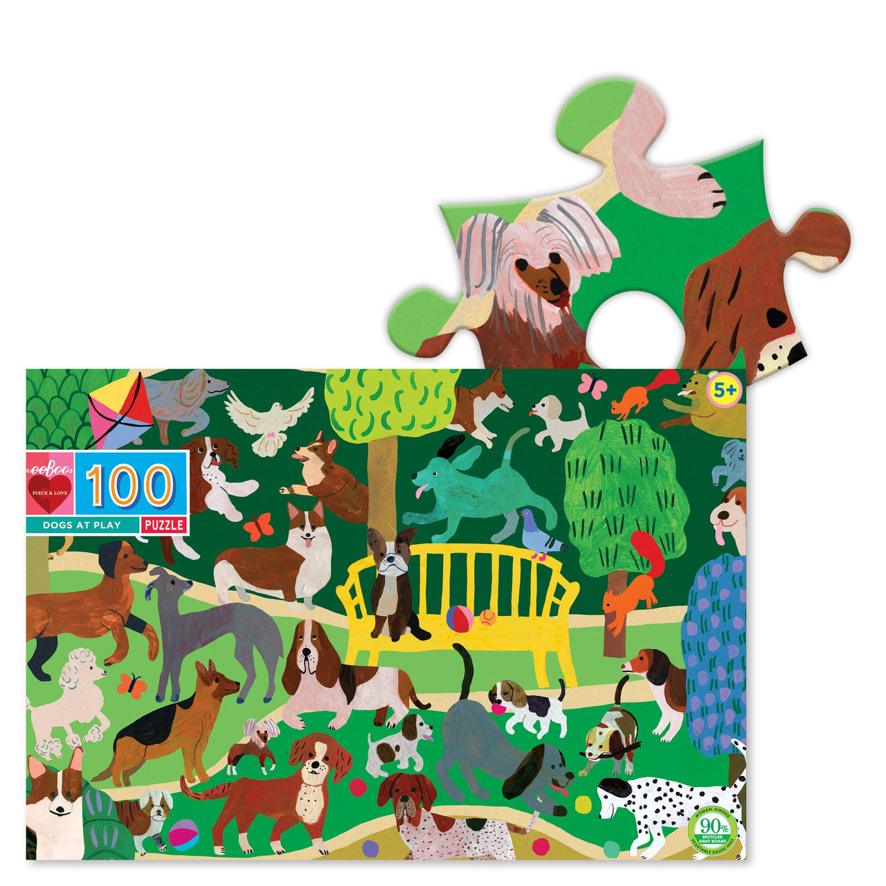 eeBoo 100pc - Dogs at Play Puzzle