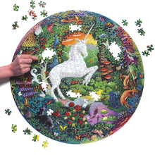 eeBoo 500pc Round Puzzle - Unicorn Garden