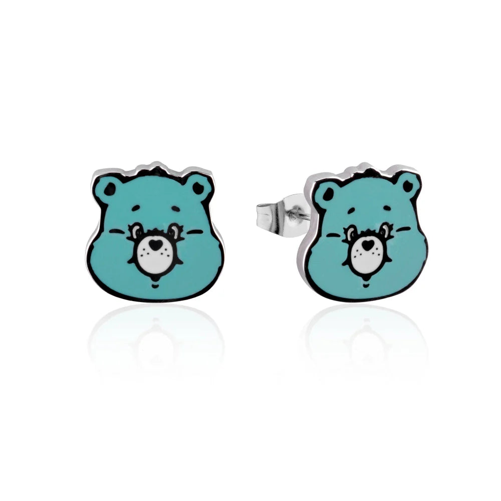 ECC x Care Bears™ Wish Bear™ enamel stud earrings featuring colourful character design and stainless steel finish