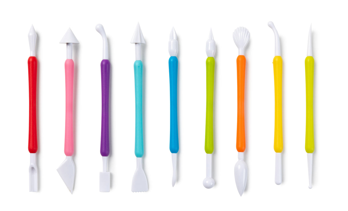 Educational Colours Clay Tool Set 9 piece plastic modelling tools