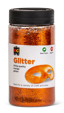 Educational Colours Orange Glitter 200g Jar craft glitter