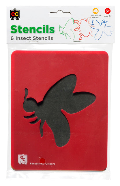 Educational Colours Insects Stencils 6 pack plastic art stencils