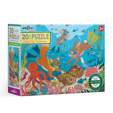 eeBoo Deep Sea Treasure 20 piece children's puzzle featuring underwater animals, coral reef, octopus and treasure chest
