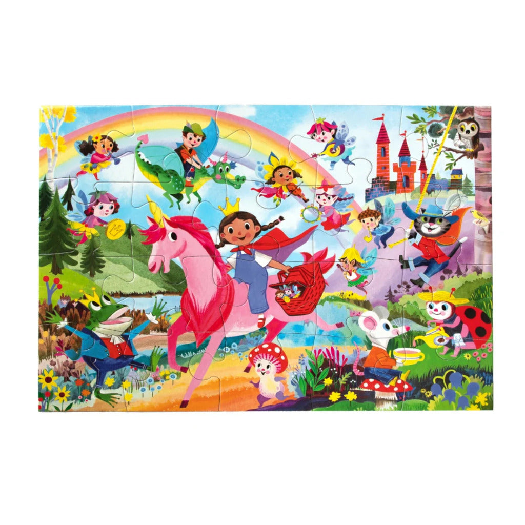 Completed Fairytale 20 piece puzzle, 38 x 28 cm, full of fairies, castles and magical detail